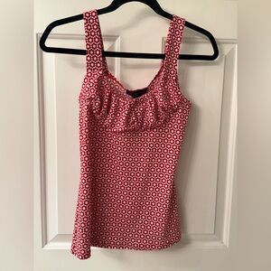 INC International Concepts Red and White Patterned Tank Top